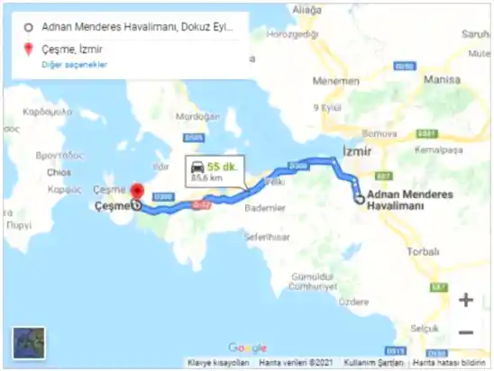 Bakı Havalimanı Çeşme Arası 86,5km