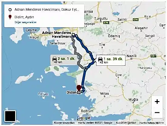 Bakı Havalimanı Didim Arası 142km