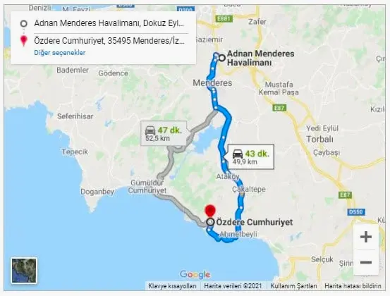 Bakı Havalimanı Özdere Arası 50km